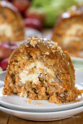 slices of Apple Bundt Cake on a plate