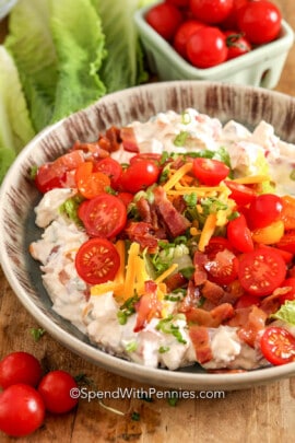 Creamy BLT Dip in a bowl