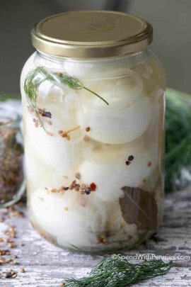 Easy Pickled Eggs in a jar