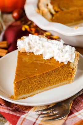 slice of Homemade Pumpkin Pie