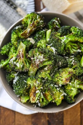 bowl of Oven Roasted Broccoli