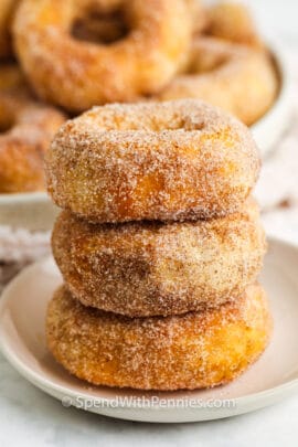 plated Air Fryer Donuts