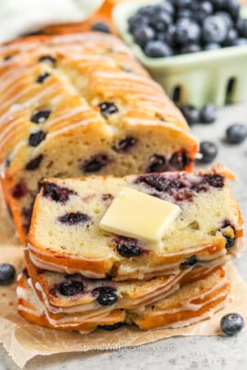 Blueberry Bread with butter