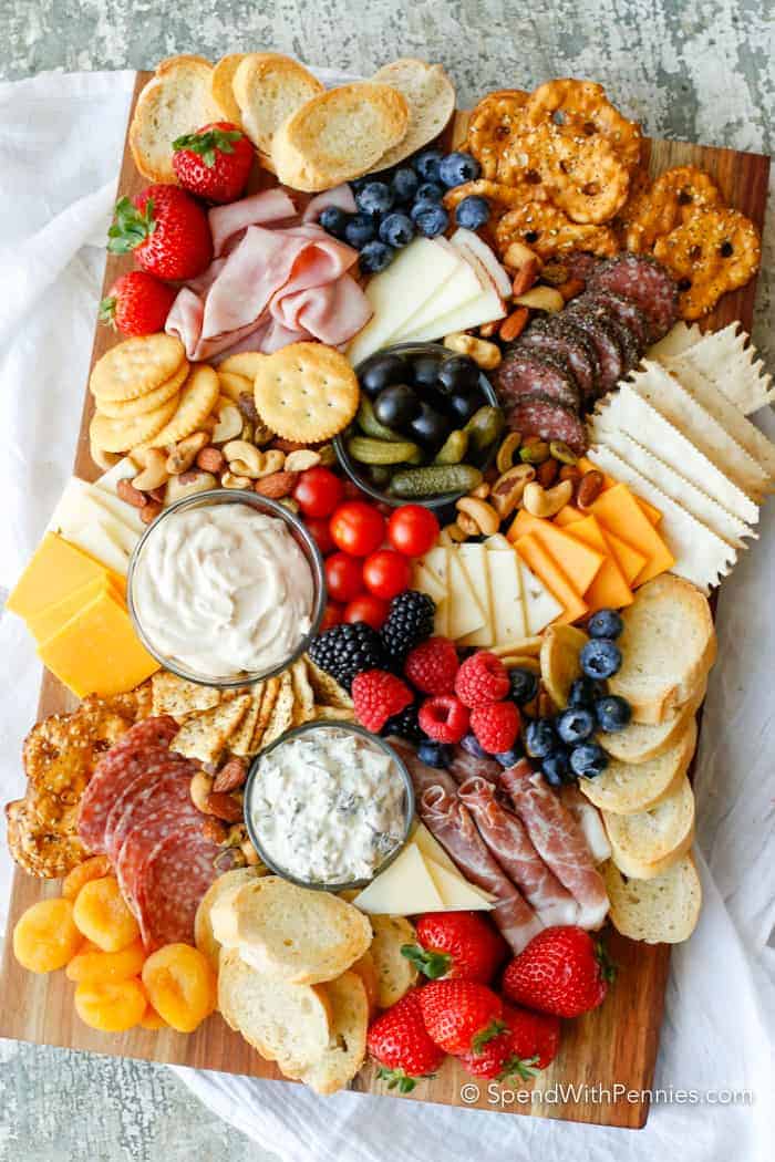 Charcuterie Board with blueberries