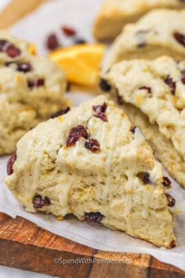 close up of Cranberry Orange Scones