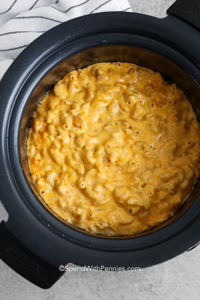 cooked Crock Pot Mac and Cheese
