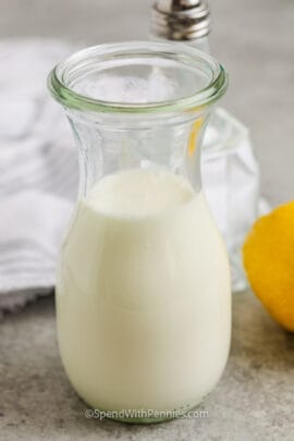 Easy Buttermilk Substitute in a clear jar