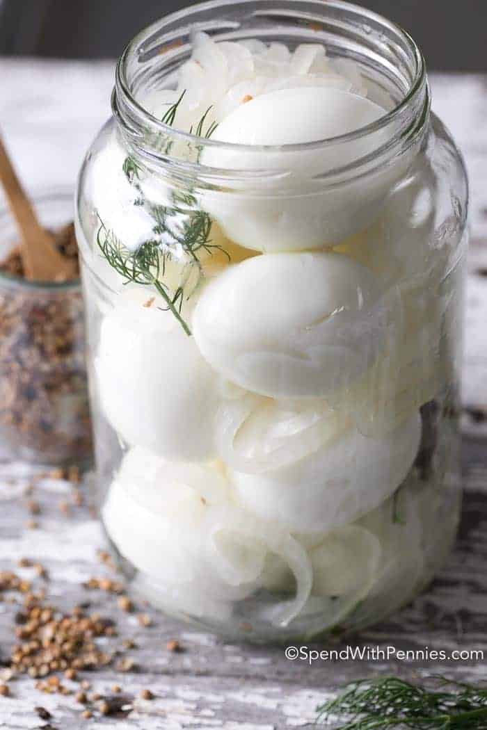 Pickled Eggs in jar with no lid