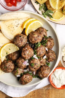 Greek Meatballs served with pita