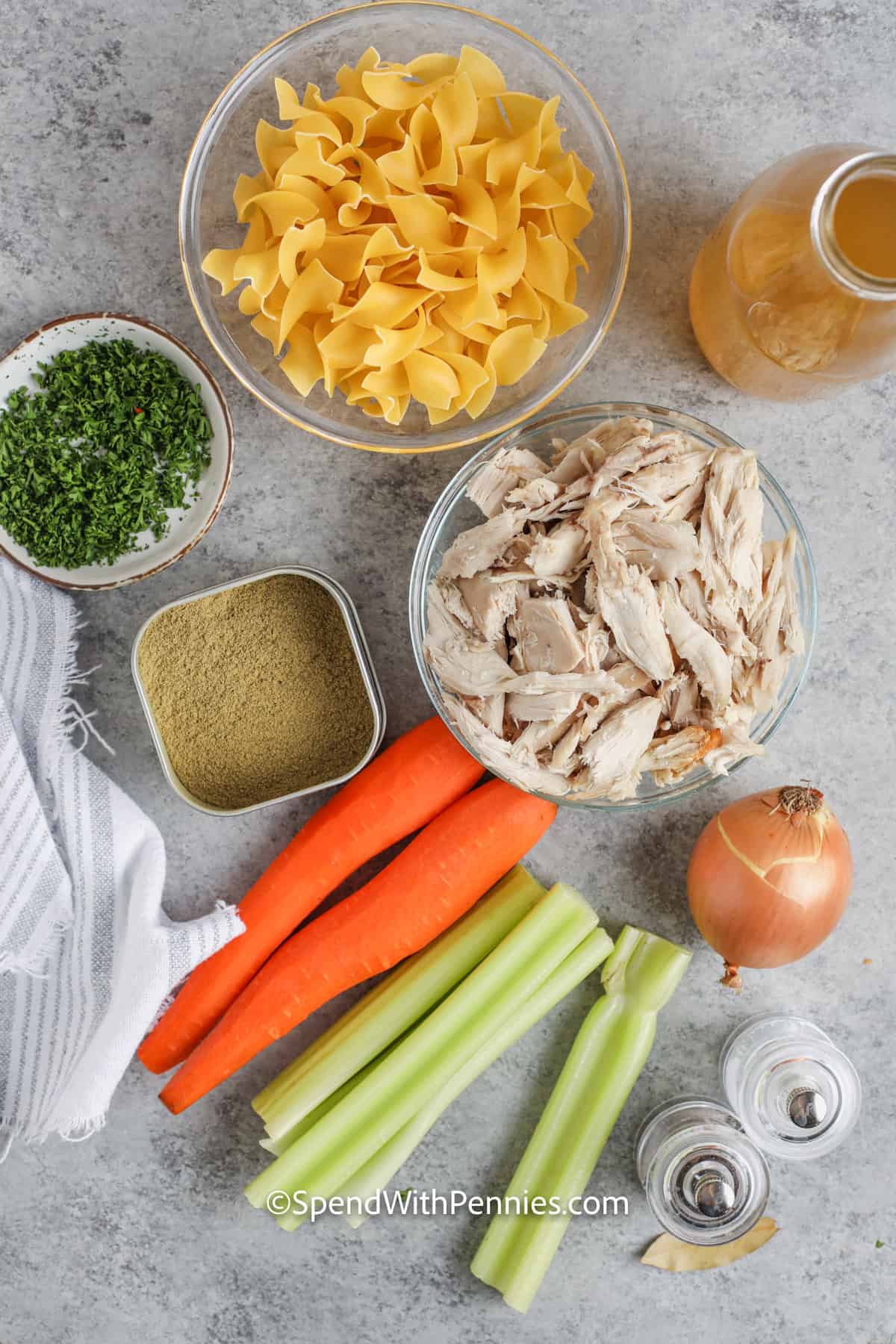 ingredients to make Homemade Chicken Noodle Soup