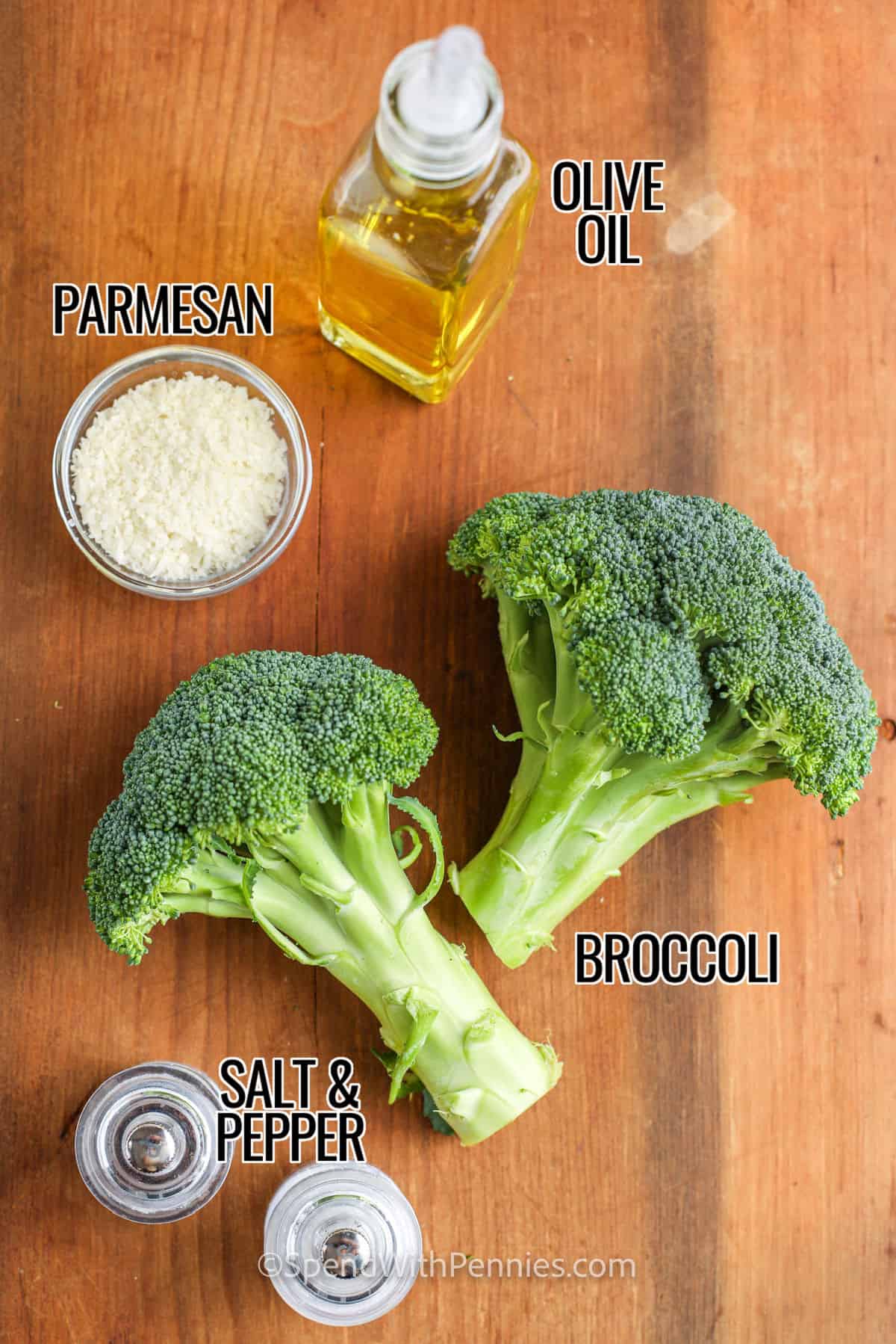 Oven Roasted Broccoli ingredients with labels