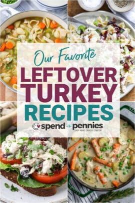 a collage of Leftover Turkey Recipes