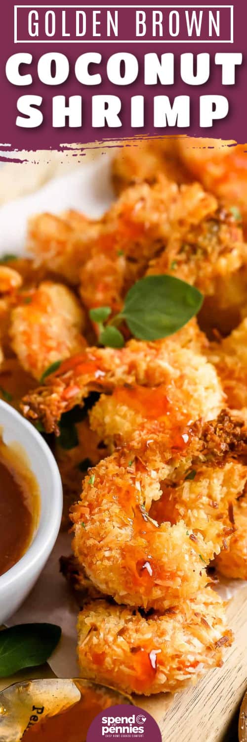 Coconut Shrimp with writing