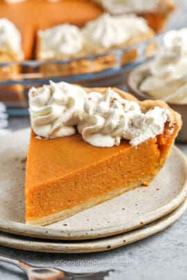 plated slice of Sweet Potato Pie