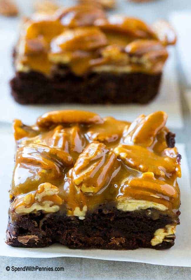 Turtle brownie on parchment